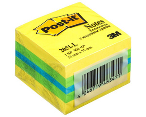 Стикеры Post-it Original 51х51 мм неоновые 3 цвета (1 блок, 400 листов)