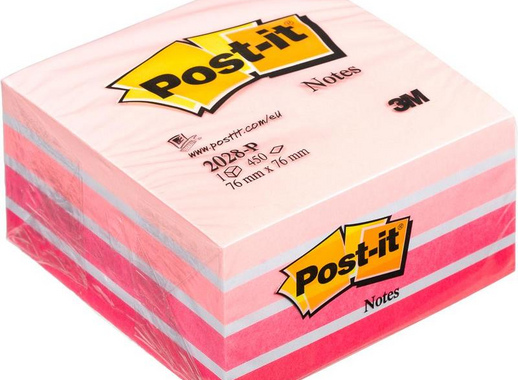 Стикеры Post-it Original 76х76 мм пастельные 5 цветов (1 блок, 450 листов) 2028-P