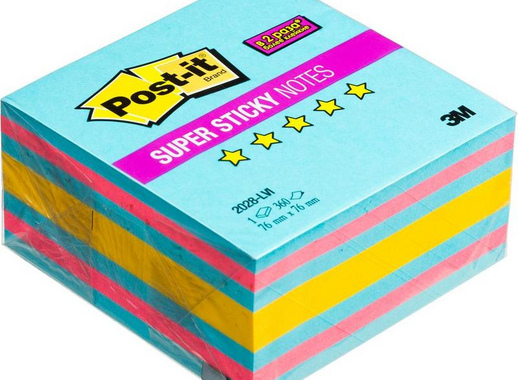 Стикеры Post-it Super Sticky Love is 76x76 мм неоновые 3 цвета (1 блок, 360 листов)