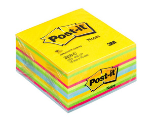 Стикеры Post-it Original 76х76 мм неоновые 6 цветов (1 блок, 450 листов)