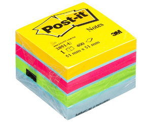 Стикеры Post-it Original 51х51 мм неоновые 5 цветов (1 блок, 400 листов)