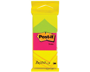 Стикеры Post-it Original 38x51 мм неоновые 3 цвета (3 блока по 100 листов)