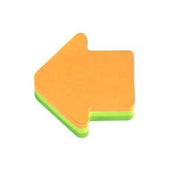 Стикеры фигурные Post-it Стрелка 70x70 мм неоновые 3 цвета (1 блок, 225 листов)