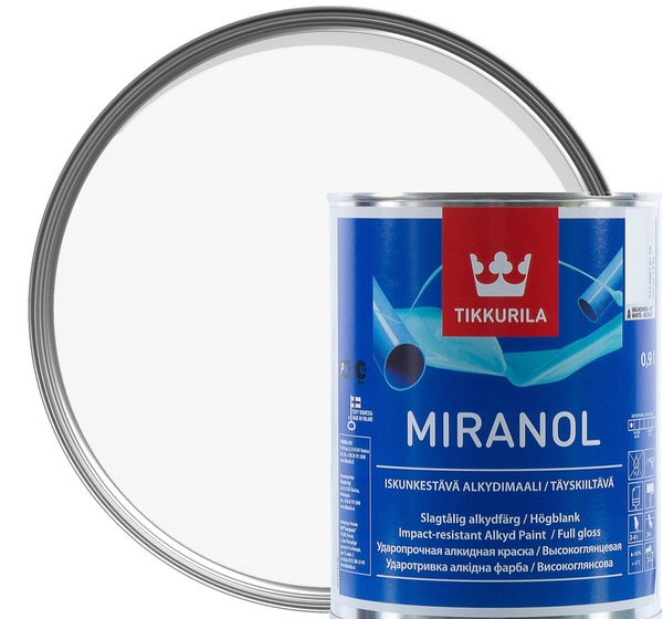 Эмаль Tikkurila Миранол цвет белый 0.9 л