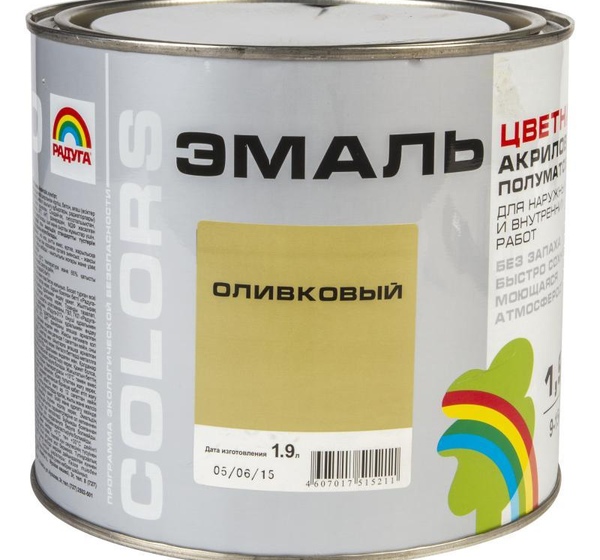 Эмаль Colors полуматовая цвет оливковый 1.9 л